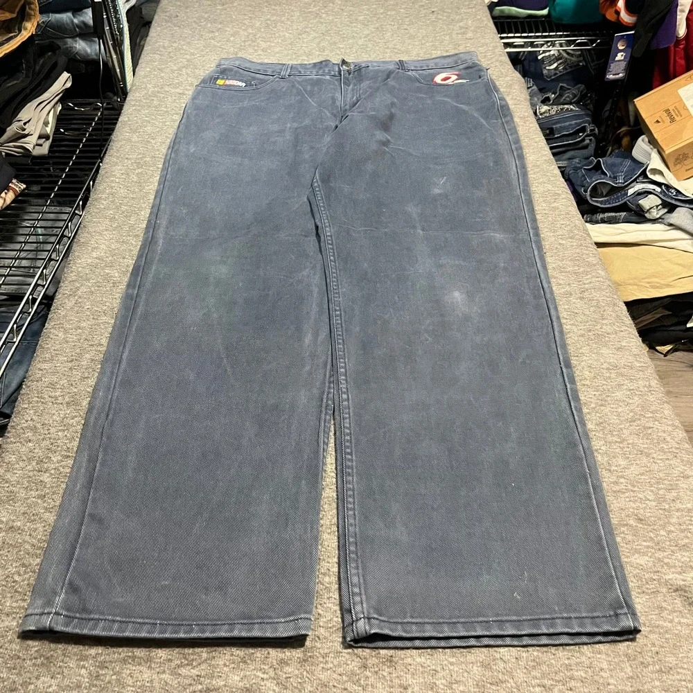 JH Design Valvoline Racing Jeans Mens 42x34 Baggy Y2K NASCAR Mark Martin Blue